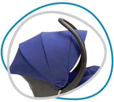 Adjustable canopy with flip-out visor